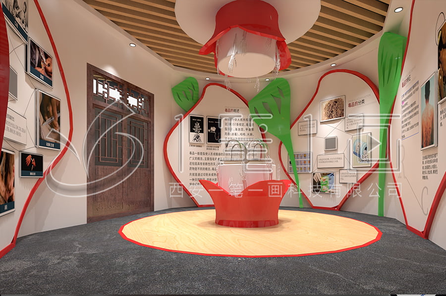 禁毒宣傳展館設(shè)備-中小學(xué)生禁毒教育中心施工方案-禁毒教育展館互動設(shè)備-小學(xué)生毒品預(yù)防教育展廳設(shè)計平面圖