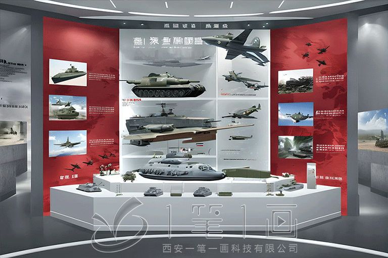 數(shù)字化軍事展覽館設(shè)計(jì),互動(dòng)國(guó)防軍事基地效果圖,智能軍事展廳建設(shè)方案