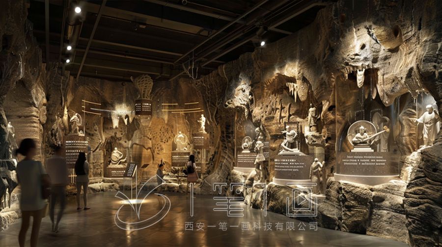石窟音樂窟主題云展覽設(shè)計方案，多媒體石窟展廳建設(shè)施工方案公司