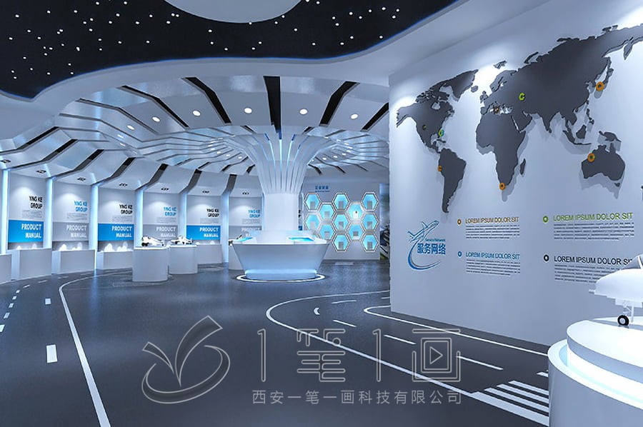 聲光電企業(yè)文化展廳設(shè)計(jì)公司效果圖